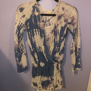 Tye dye long sleeve romper